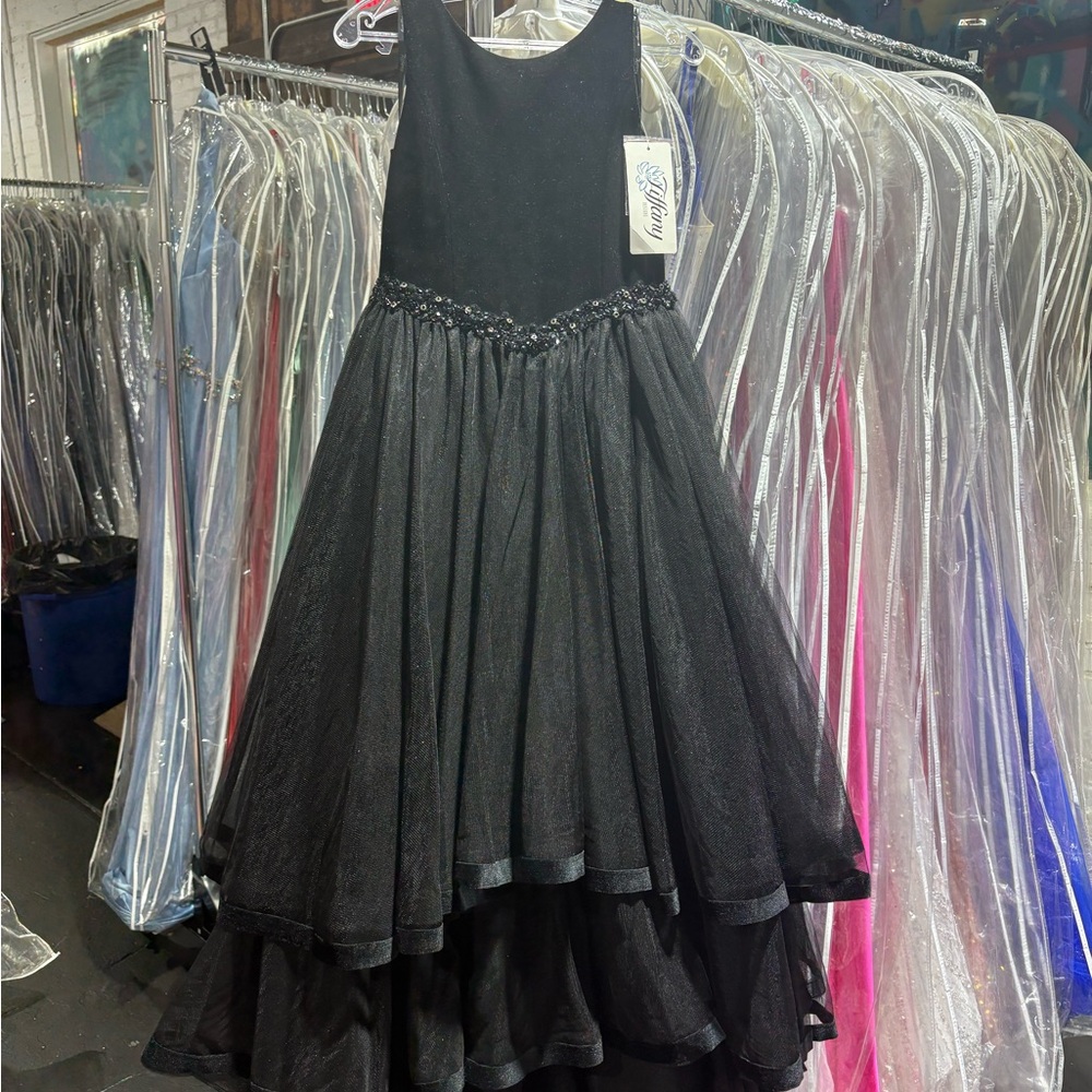 Tiffany Designs Black and Blue Gown